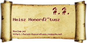 Heisz Honorátusz névjegykártya