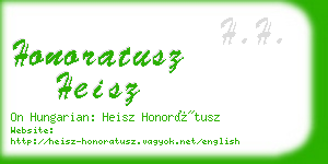 honoratusz heisz business card